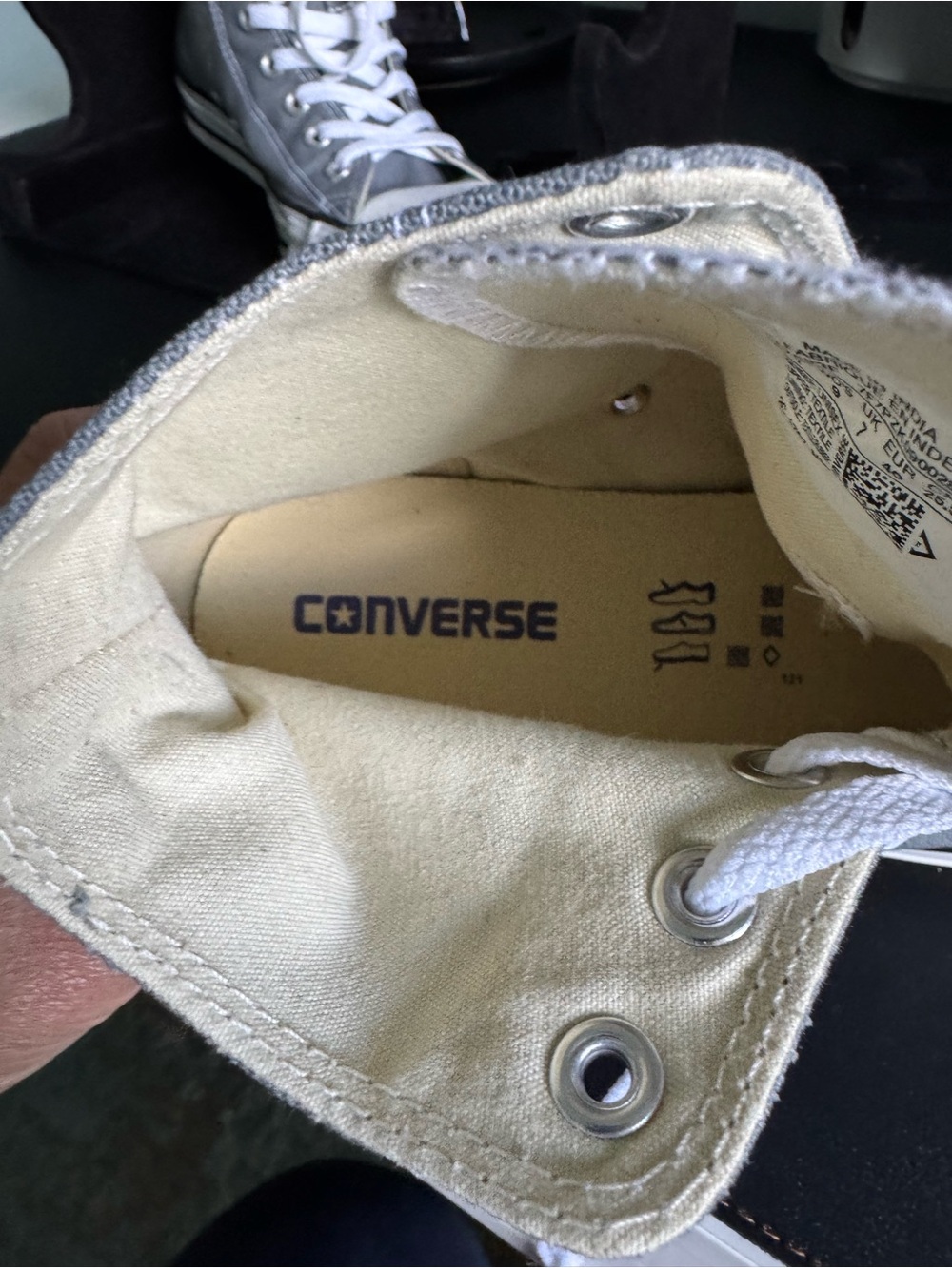 Converse High Top Sneakers - Gray and White - Picture 5 of 6